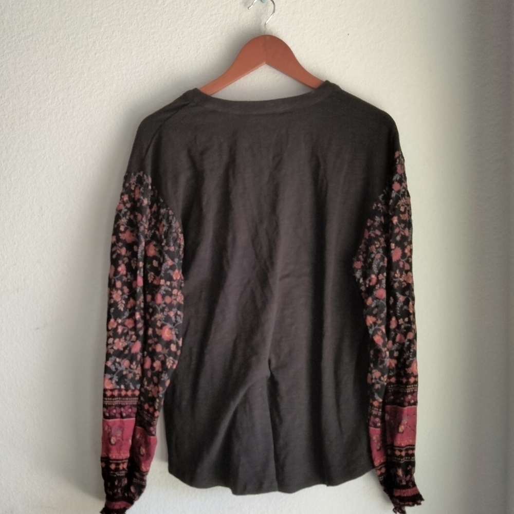 Knox Rose Henley Neck black blouse - Picture 3 of 6